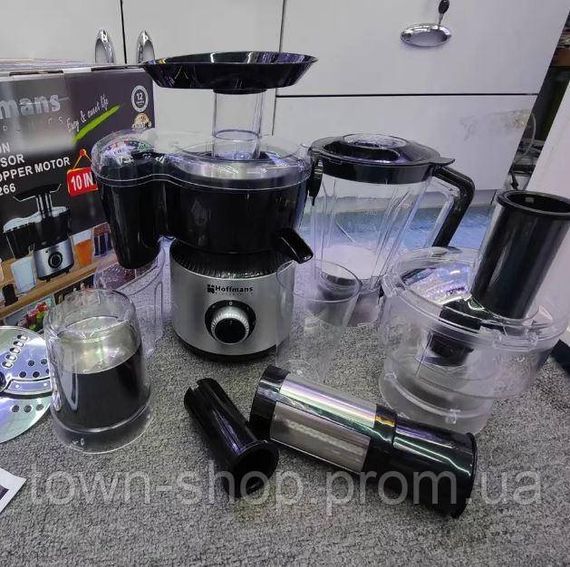 Многофункциональный кухонный комбайн Hoffmans HM-1266 стационарный блендер и кофемолка 1200 Вт 10 функций | Зображення 6