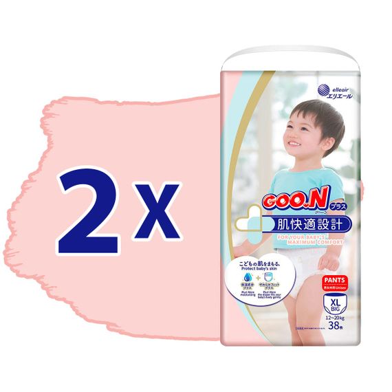 Трусики-підгузки Goo.N Plus для дітей (розмір 5(XL), 12-20 кг, 76шт) | Зображення 5