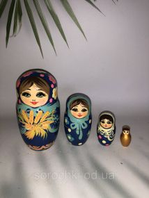 Сувенир,матрешка," Колоски ", четверка,ручная работа,береза  высота 9 см