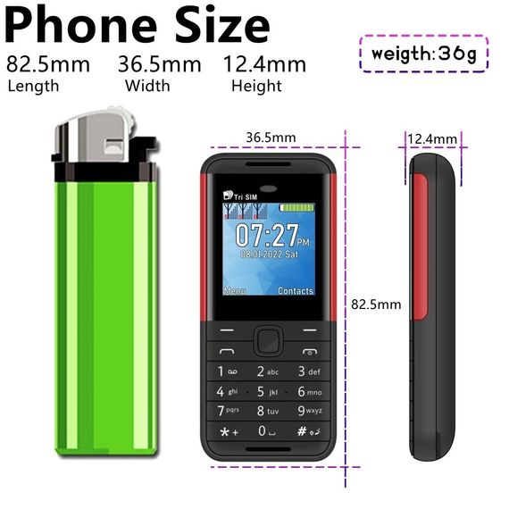 Мини мобильный телефон AIEK BM5310 3SIM Черный | Зображення 4