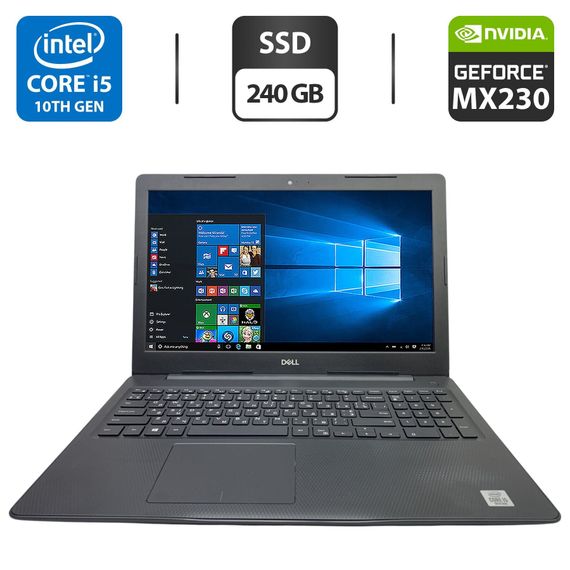 Ноутбук Dell Inspiron 3593 / 15.6" (1920x1080) TN / Intel Core i5-1035G1 (4 (8) ядра по 1.0 - 3.6 GHz) / 8 GB DDR4 / 240 GB SSD / nVidia GeForce MX230, 2 GB GDDR5, 64-bit / WebCam б/у
