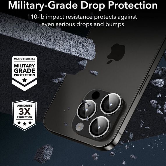 Захисне скло Metal Classic на камеру (в упак.) для Apple iPhone 15 Pro (6.1") / 15 Pro Max (6.7") | Зображення 4