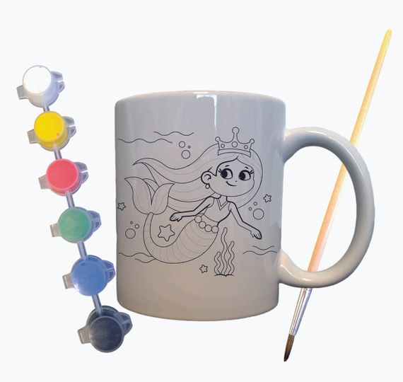 Набор для творчества кружка раскраска "Русалочка" 330 мл белая