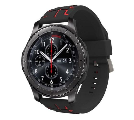 Силіконовий ремінець Primo Splint для годинника Samsung Gear S3 Classic SM-R770 / Frontier RM-760 - Black&Red