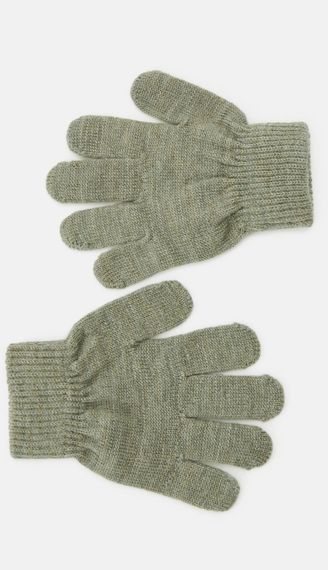 Дитячі демісезонні в'язані рукавички для хлопчиків Name It One size 2-6р Оливкові (25091726A)