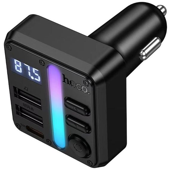 АЗП FM модулятор Hoco E89 Libre 45W (1USB-A/1C) Black | Зображення 3