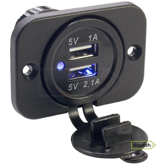 Авто / Мото USB зарядний пристрій - Recessed PRO, IP54, 2,1А