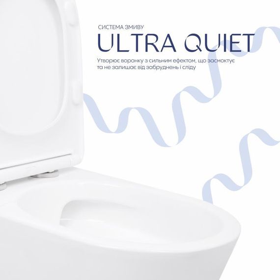 Унітаз підлоговий Qtap Arvin Ultra Quiet 630×350×795 мм з сидінням Soft-close, White QTARV27W49259 | Зображення 4