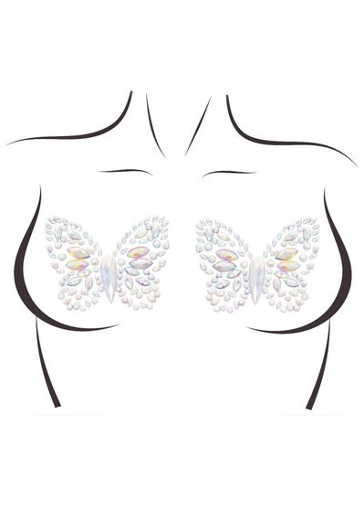 Пэстис-бабочки из кристаллов Leg Avenue Chrysallis nipple sticker, наклейки, светятся в темноте