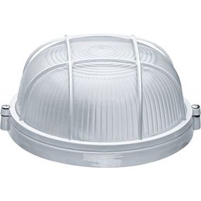 Светильник НПП1102 100W E27 IP65 круглый белый с решеткой Ny95000573
