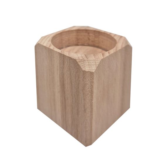 Свічник дерев'яний для свічок-таблеток Candlestick-5, 4,5×4,5×5,5 см