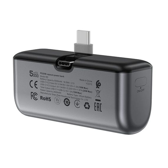 Портативний ЗП Power Bank Acefast M9 PD20W 5000 mAh Black | Зображення 1