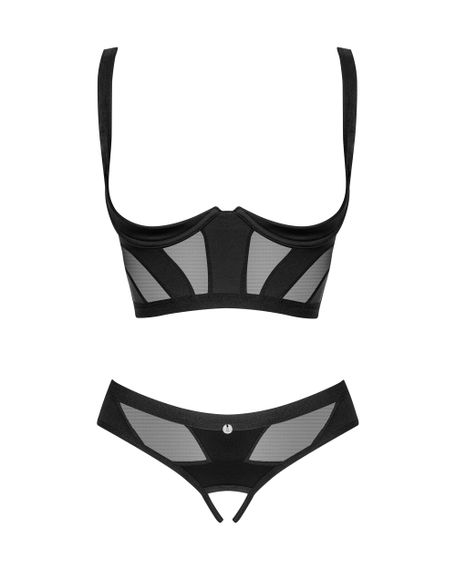Комплект відкритий Obsessive Chic Amoria set otwarty Чорний M/L | Зображення 4
