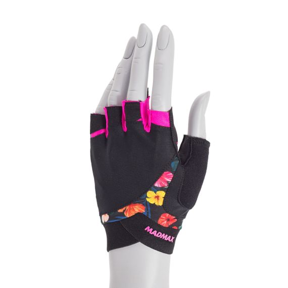 Рукавички для фітнесу MadMax MFG-770 Flower Power Gloves Black/Pink XS | Зображення 1