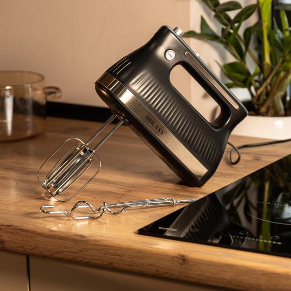 Миксер ручной с 2 насадками Sokany SK-6632 300 Вт черный | Зображення 8