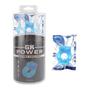Эрекционное виброкольцо Chisa GK Power Reusable Cock Ring, голубое Sex Aura