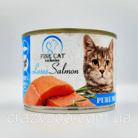 Вологий корм для котів Fine Cat Salmon з м'ясом лосося 200 г 744 | Зображення 1