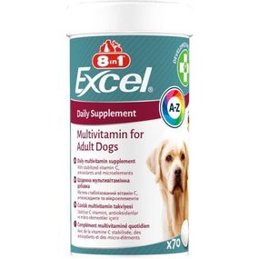 Вітаміни 8in1 Excel Multi Vitamin Adult для дорослих собак, мультивітамін, 70 шт.