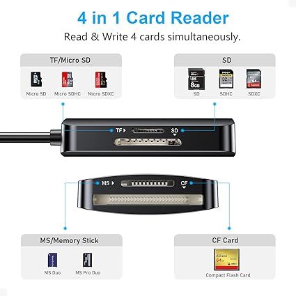 SD-карта, Beikell 4 или 1-дюймовая (USB и USB C) USB C, Micro SD, SD-карта OTG, SD/SDHC/SDXC/MMC/Micro SDXC/MS/MS Pro/CF, версия Windows, ОС (B6316) | Зображення 2