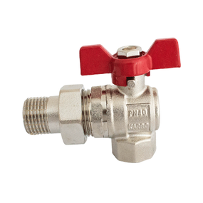 Кран кульовий з американкою кутовий Karro Standart+ 1/2” 8806
