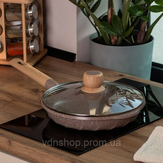 Мармурова алюмінієва сковорода з антипригарним покриттям Ø 26 см бежева MGC HP-4-424CO | Зображення 5