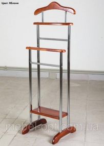 Напольная вешалка тремпель Металлик с полкой для обуви и плечиками для одежды, цвет яблоня