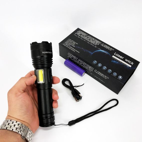 Ліхтарик PLD-P815 White Laser LED PM10-TG+COB, Ліхтарик тактичний акумуляторний ручний | Зображення 9