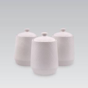 Набор керамических емкостей Maestro MR-20002-03CS White для чая кофе сахара 3 шт