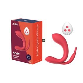 Вибратор Chisa Kissen Acein тройная стимуляция, с дистанционным пультом, красный Sex Aura