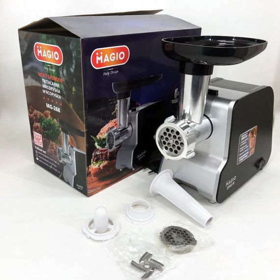 Мощная мясорубка электрическая для дома Magio MG-268 N 2000 Вт, Мясорубки с реверсом HS-31 | Зображення 1
