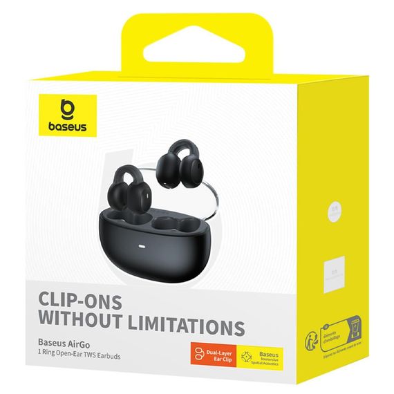 Бездротові TWS навушники Baseus AirGo 1 Ring Open-Ear (A00069201) Cluster Black | Зображення 5