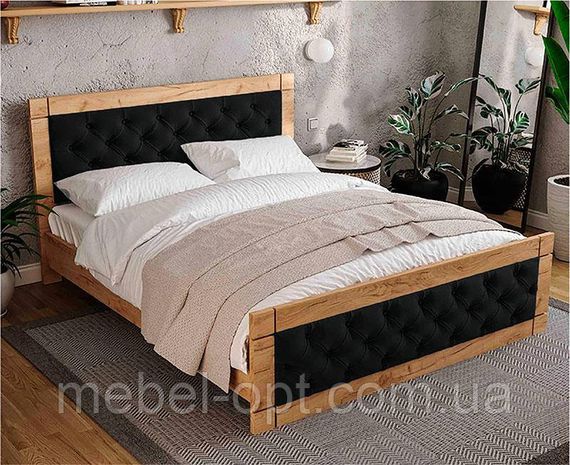 Ліжко Natali 180x200 см Дуб Тахо/велюр Black (чорний)  вибір кольору оббивки | Зображення 9