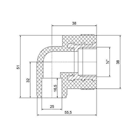 Кутник PPR Blue Ocean 25х1/2", 90° ВР SD00009988 | Зображення 1