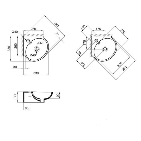 Раковина Qtap Leo 380x360x130 White QT11115010WN | Зображення 1