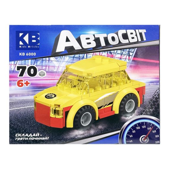 Дитячий конструктор-машинка KB 6000(Yellow) від 6 років, 70 деталей