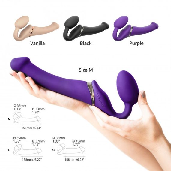 Безремневий страпон з вібрацією, Strap On Me-Strapless Vibrating, фіолетовий, 19 х 3.7 см Sex Aura | Зображення 6