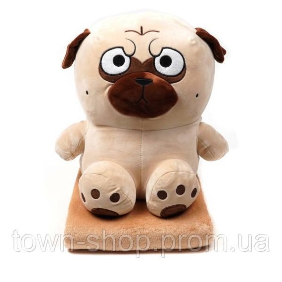 Плед-подушка игрушка 3в1 Мопс (22478) (38см)