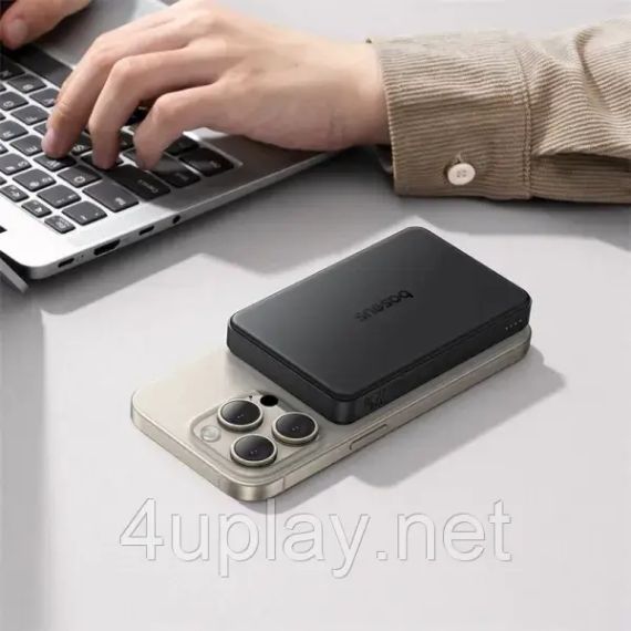Беспроводной магнитный повербанк Baseus Airpow II Qi2 Magnetic PowerBank 10000mAh 22.5W Black | Зображення 5