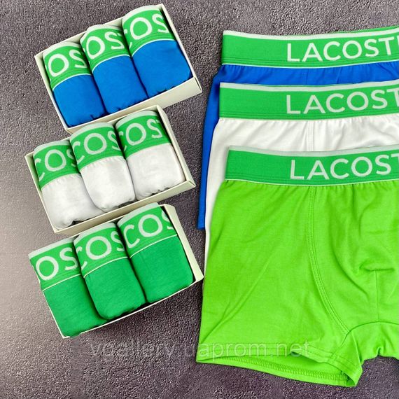 Набір чоловічої білизни Lacoste Чоловічі бавовняні труси боксери Лакоста в наборі 3 шт. | Зображення 5