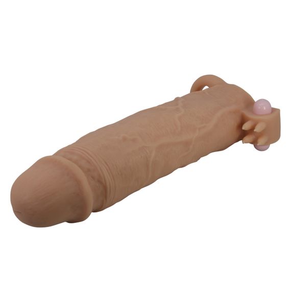 Насадка на пеніс з вібро PRETTY LOVE- Xerxes – Penis Sleeve with Vibrating Ring, Flesh Color, 22 cm Sex Aura | Зображення 3