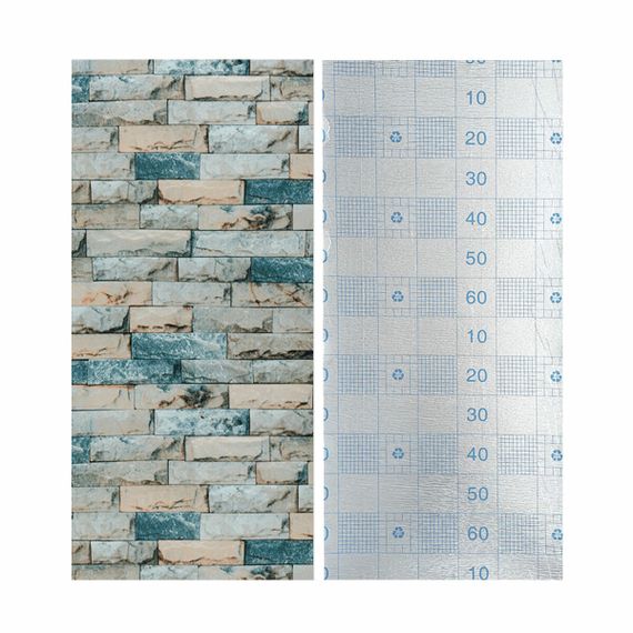 Самоклеючі шпалери 2800х500х1,5мм Бірюзова катеринославська цегла (D) SW-00001943 | Зображення 2