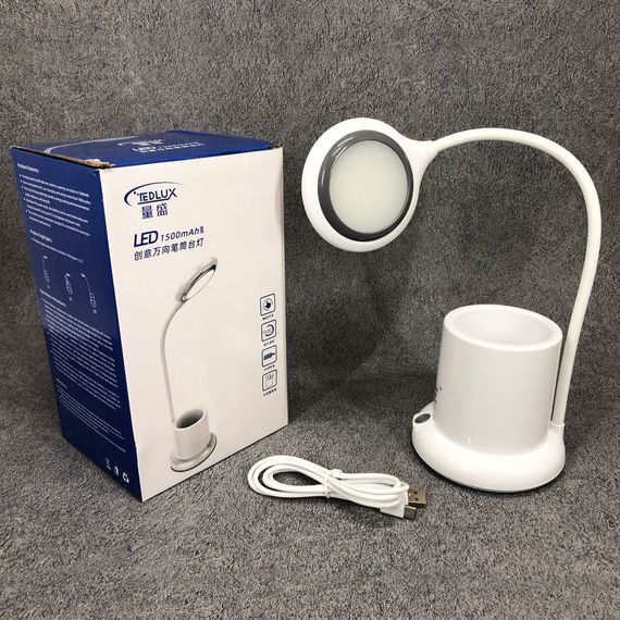 Настольная лампа аккумуляторная на гибкой ножке с органайзером Tedlux TL-1006, usb светильник гибкий | Зображення 9