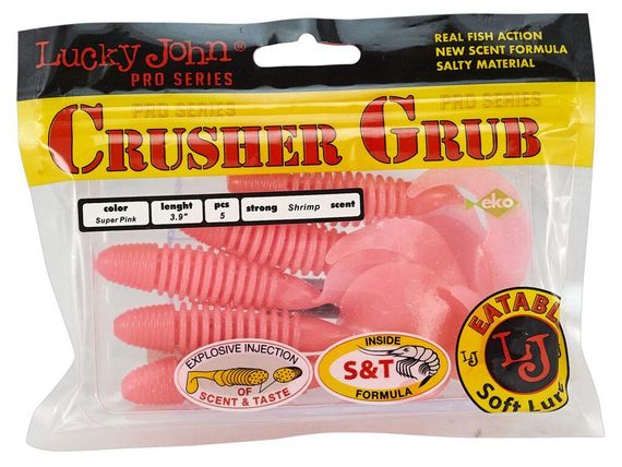 Твистеры съедобные искусственные LJ Лаки Джон Pro Series CRUSHER GRUB 3,9in (09.90)/F05 5шт. | Зображення 1