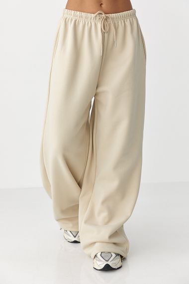 Спортивні штани з плюшевим начісом - бежевий цвет, L (є розміри)