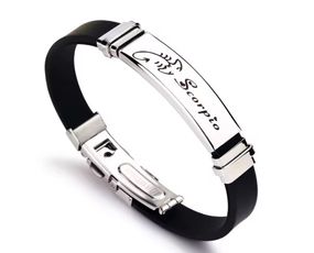 Силиконовый браслет Primo Zodiac - Scorpio (Скорпион) - Black