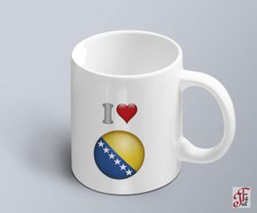 Чашка  з принтом я люблю Боснію і Герцеговину з зображенням прапору  (02010109044)
