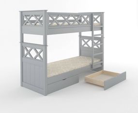 Двоярусне дитяче ліжко Mebigrand Мальта Світло-сірий (RAL 7040) 90х190 см з ящиками (MBG-2298)
