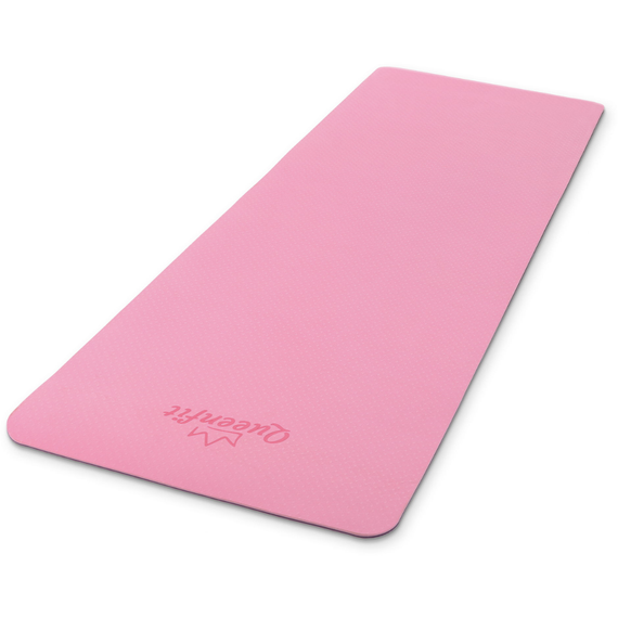 Килимок (мат) для фітнесу та йоги Queenfit Premium TPE 0,6см рожево-фіолетовий | Зображення 1