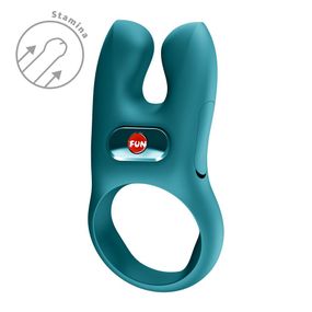 Ерекційне віброкільце з подвійною стимуляцією клітора Fun Factory NŌS CLASSIC Bottle Green, 2 мотори, Зелений