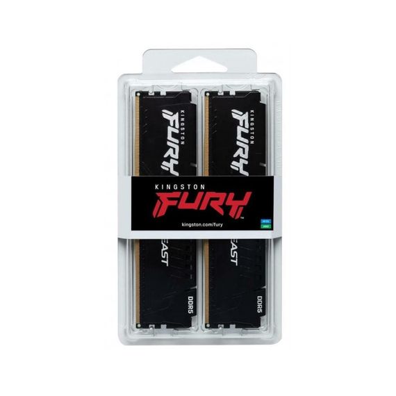 Модуль пам'яті для комп'ютера DDR5 32GB (2x16GB) 6000 MHz Fury Beast Black Kingston Fury (ex.HyperX) (KF560C36BBE2K2-32) | Зображення 3